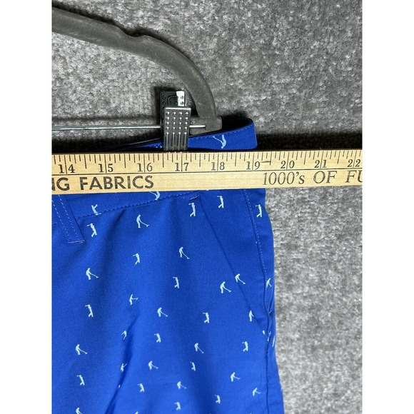Tee Time Golf Shorts Mens Size 38 Stretch Blue Golfer Golfing Print Pockets - Picture 8 of 11